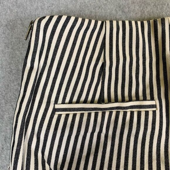 A New Day Womens Size 2 Ankle Pants Black White Stripe Side Zipper Stretch - Picture 15 of 15